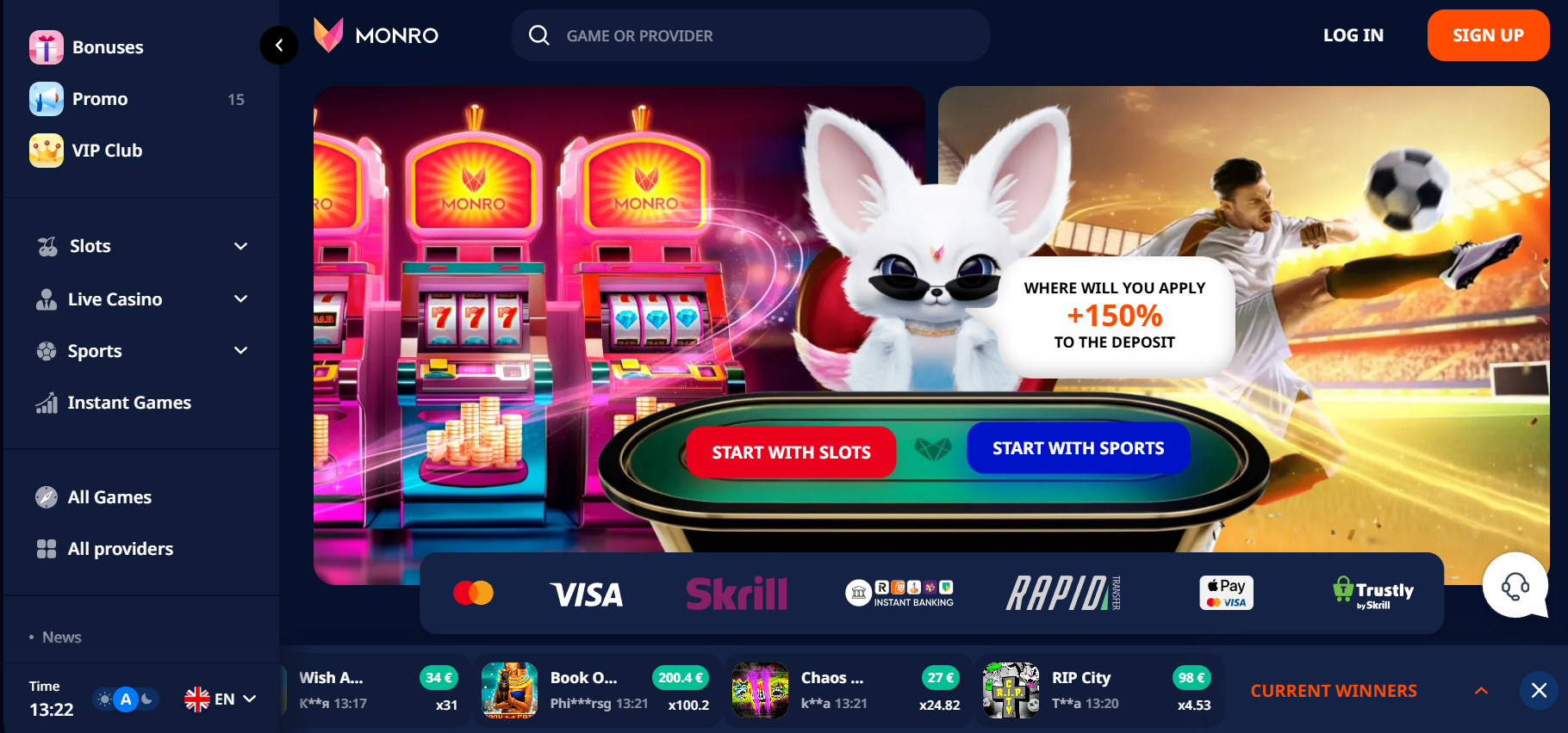 Tikrų pinigų kazino 2025 Monro casino