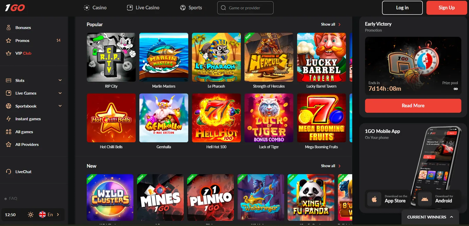 Populiariausi online casino 2026 1Go casino